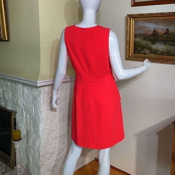 CeCe Neon Orange Mod Style Sleeveless Mini Dress - Picture 4 of 8